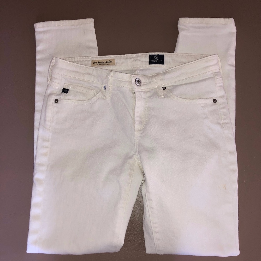 AG Adriano Goldschmied Stevie Ankle.White. Size 25